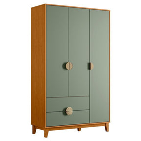 Guarda-roupa 3 Portas E 2 Gavetas Ipê Cinamomo/sálvia